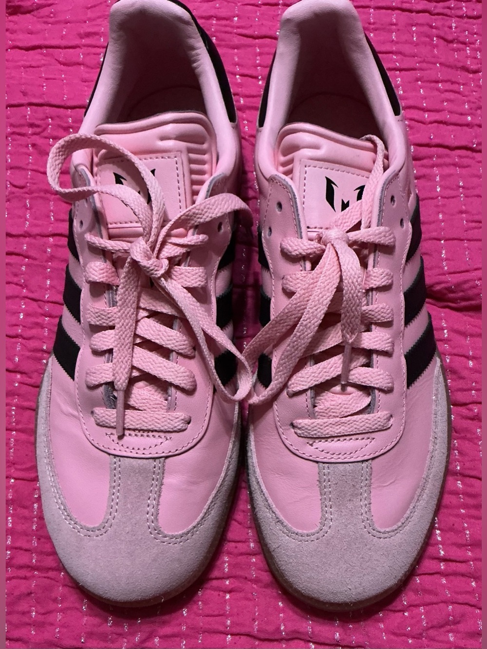 adidas Pink Sneakers with Black Three-Stripes